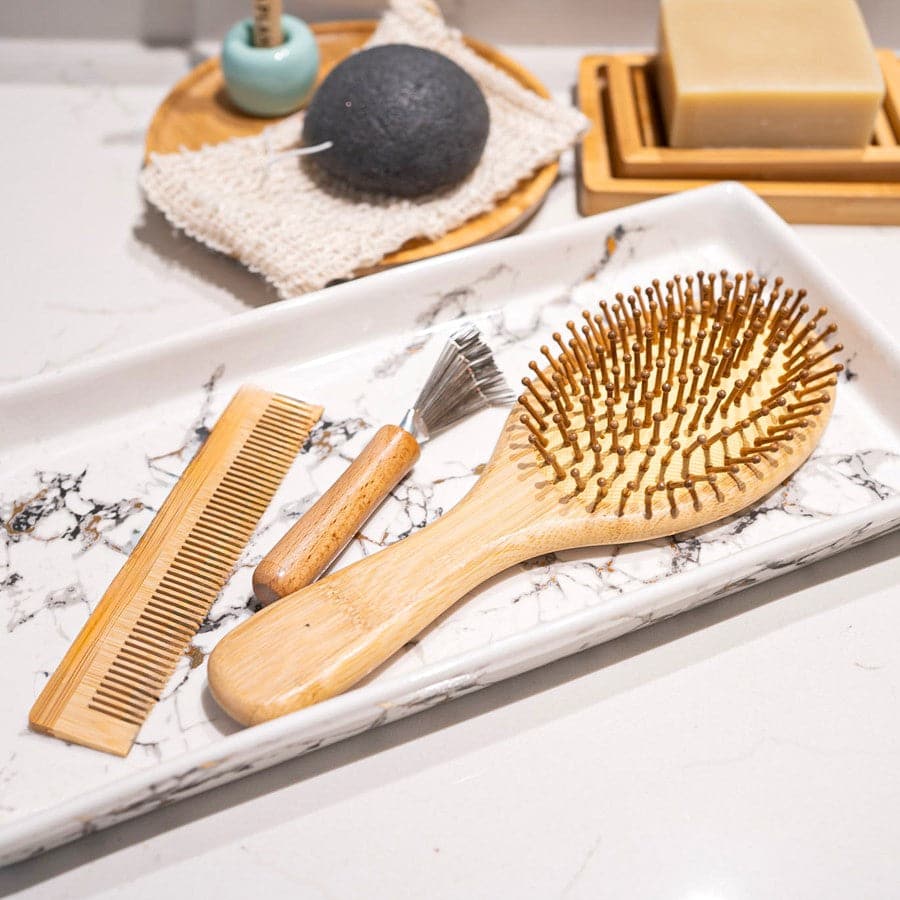 Set Spazzole in Bambù Naturale per Capelli – Kit Completo 4 in 1 Eco-Friendly-1