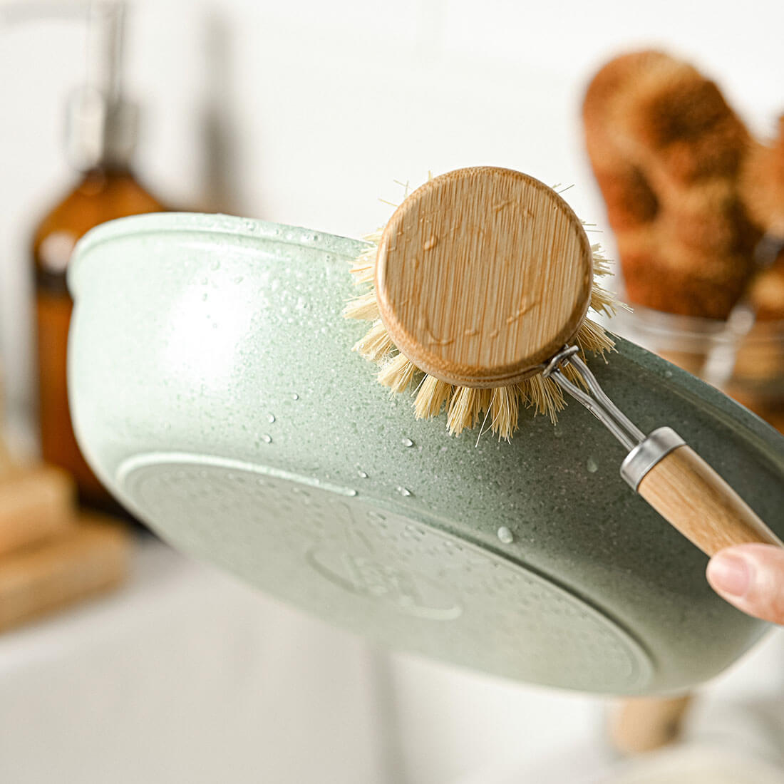Set 6 Spazzole da Cucina Naturali – Bambù, Cocco e Cotone Bio-4