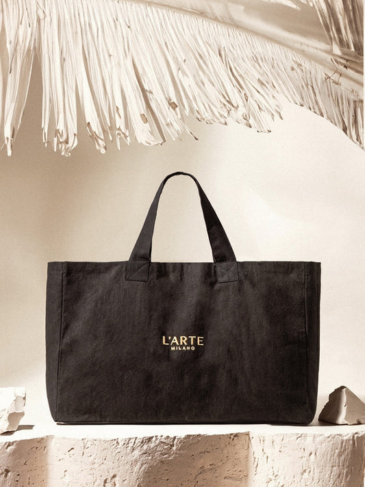 Borsa in Cotone Nero – Eleganza Sostenibile L’ARTE MILANO-0